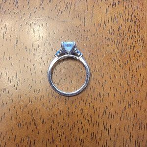 Lab grown 1.29 carat engagement ring with sapphires